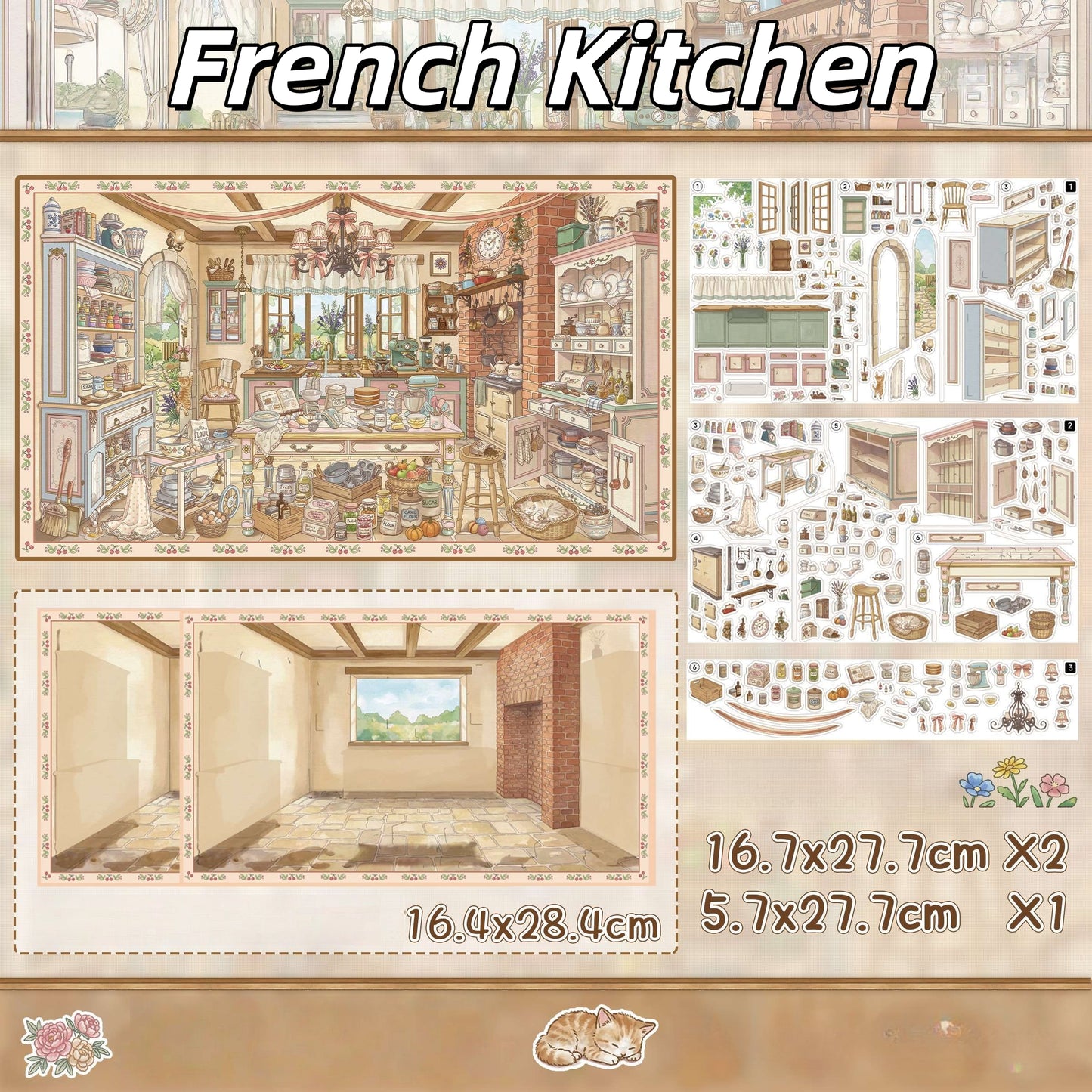 Dreamy Spaces 3D Sticker | 5 Cute Miniature Scenes