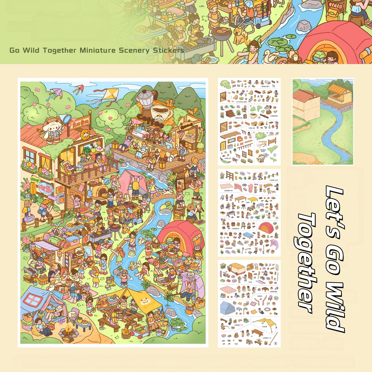 Warm Days 3D Sticker | 9 Cute Miniature Scenes