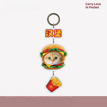 Custom Pet Photo Acrylic Bag Charm Keychain