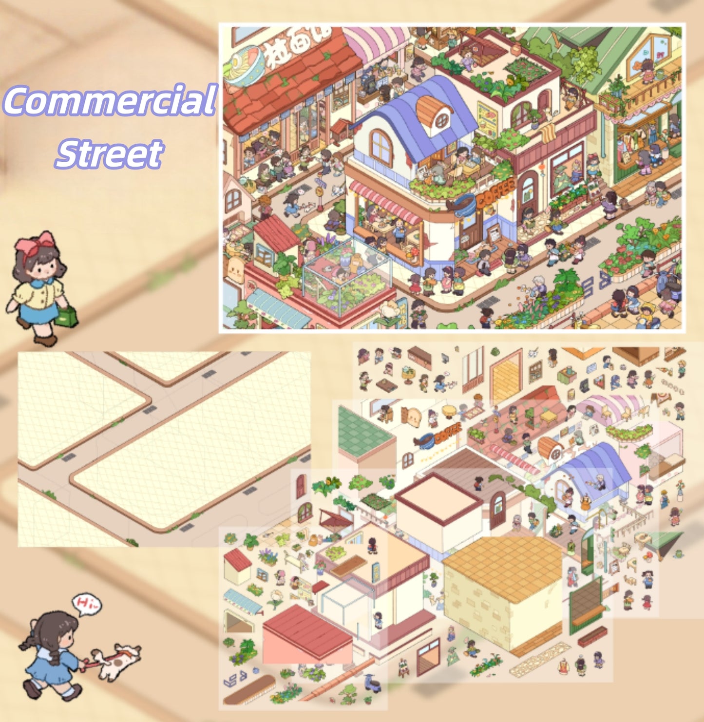 Dreamland 3D Sticker | 4 Cute Miniature Scenes