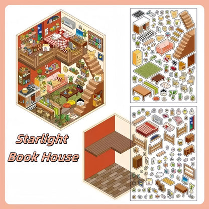 Little Dream House 3D Sticker | 4 Cute Miniature Sticker