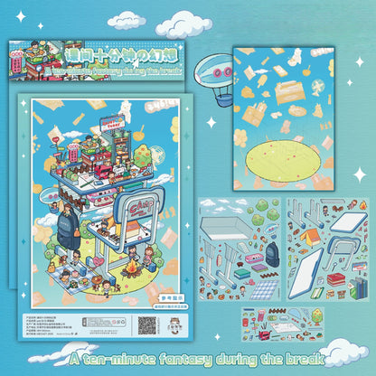 Whimsical Life 3D Sticker | 5 Cute Miniature Scenes