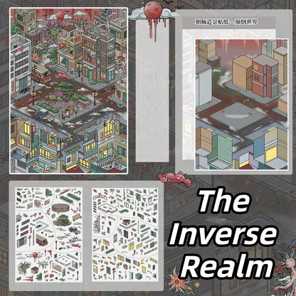 Horror Architecture 3D Sticker | 5 Cute Miniature Scenes