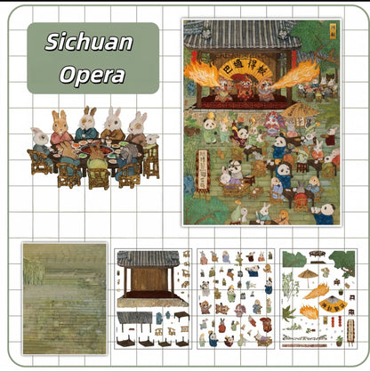 Chinese Heritage 3D Sticker | 5 Cute Miniature Scenes