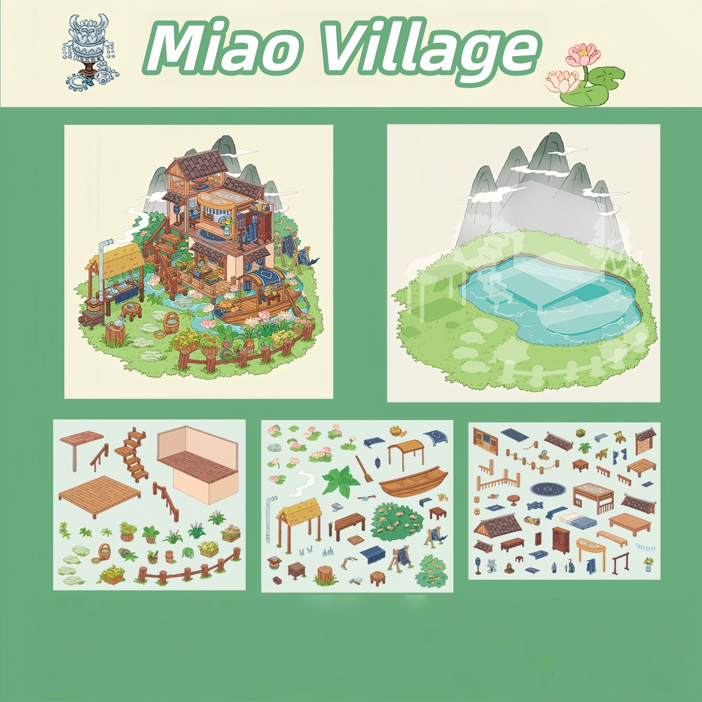 Whimsical Life 3D Sticker | 3 Cute Miniature Scenes