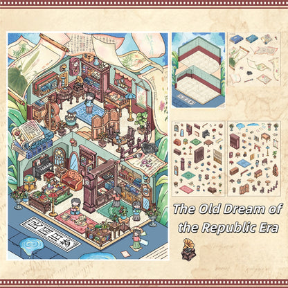 Old Building 3D Sticker | 3 Cute Miniature Scenes