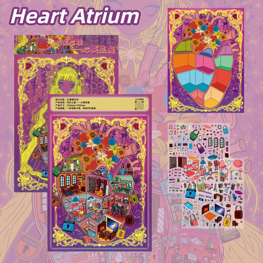 Heart Dwelling 3D Sticker | 2 Cute Miniature Scenes