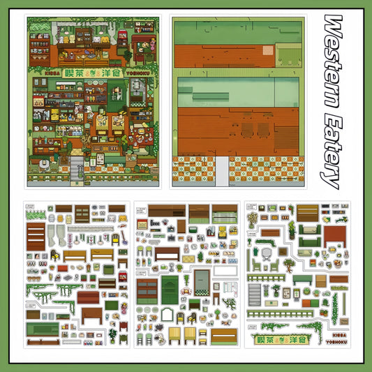 Little Shops 3D Sticker | 2 Cute Miniature Scenes