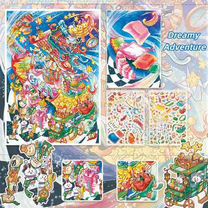 Dreamy Night Talk 3D Sticker | 5 Cute Miniature Scenes