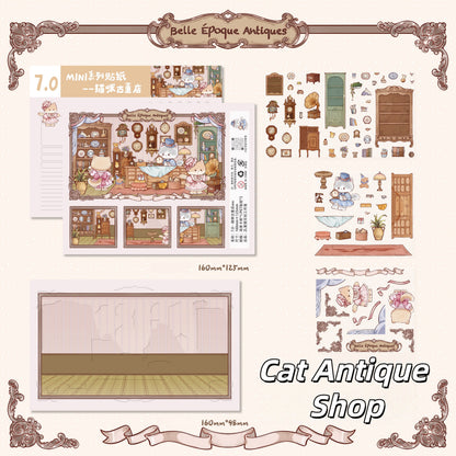 Cat’s World 3D Sticker | 4 Cute Miniature Scenes