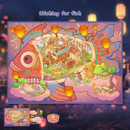 DreamLand 3D Sticker | 4 Cute Miniature Scenes