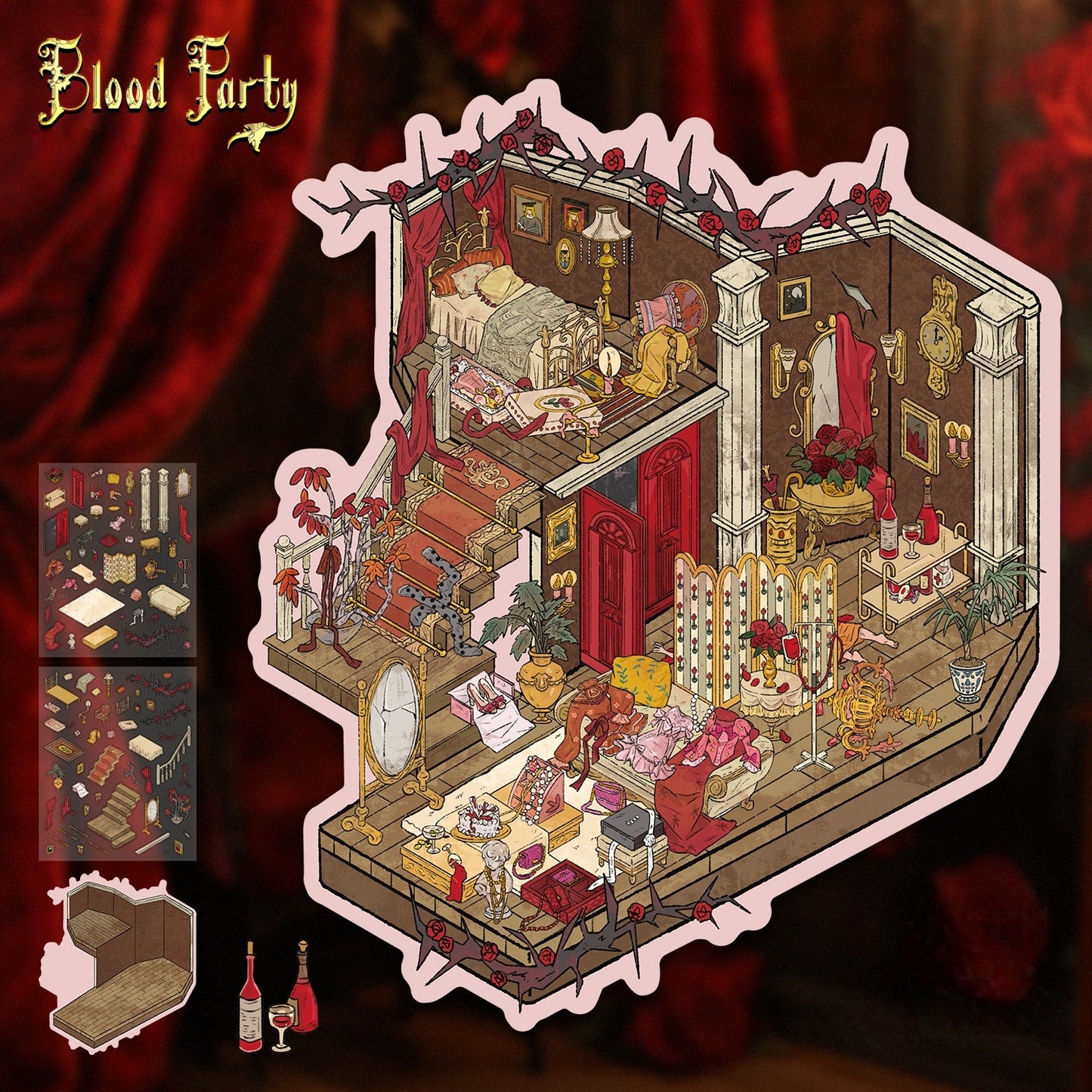 Little Whimsy Cottage 3D Sticker | 4 Cute Miniature Scenes
