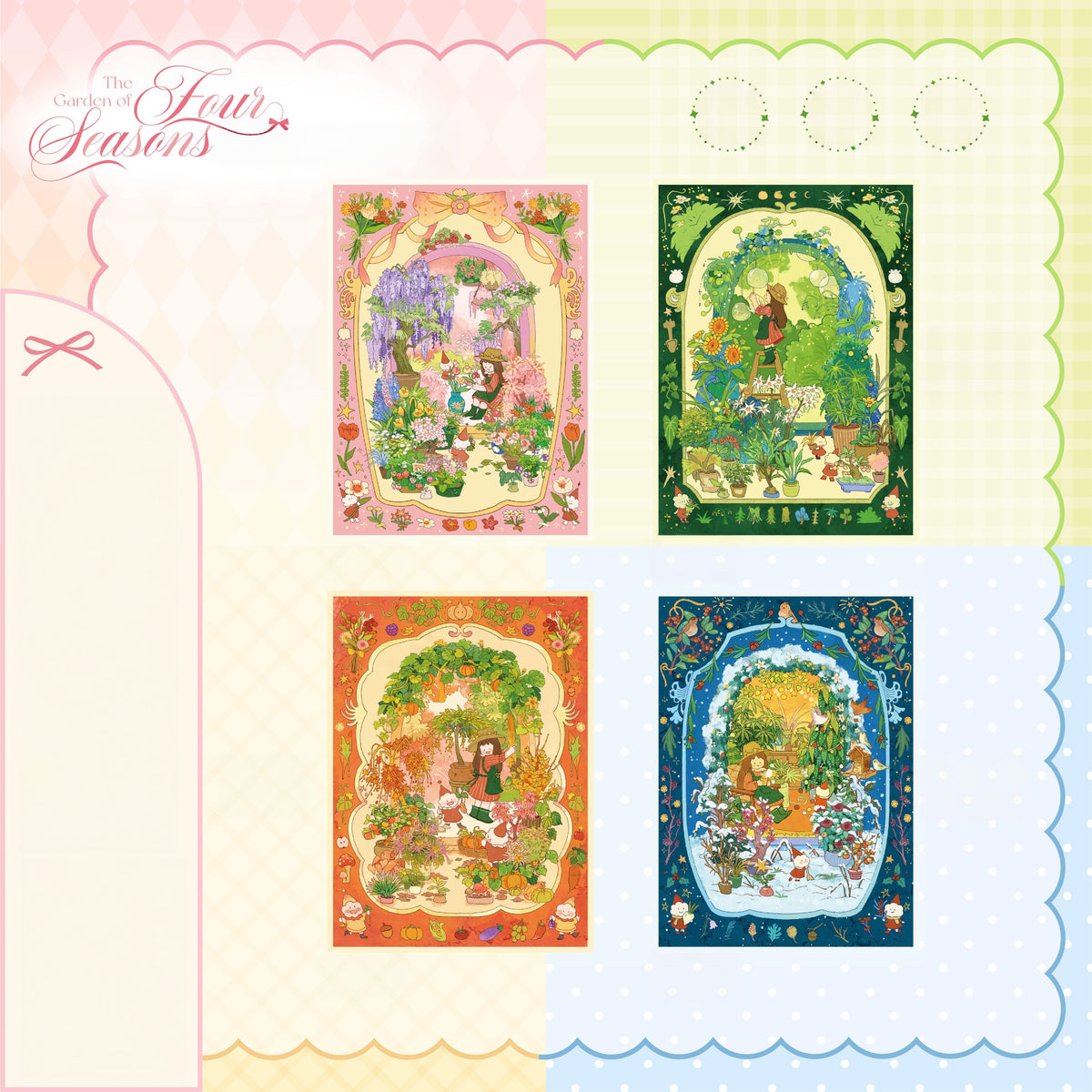 Garden of Four Seasons 3D Sticker | 4 Cute Miniature Scenes