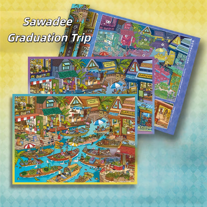 Life Experience Guide 3D Sticker | 2 Cute Miniature Scenes