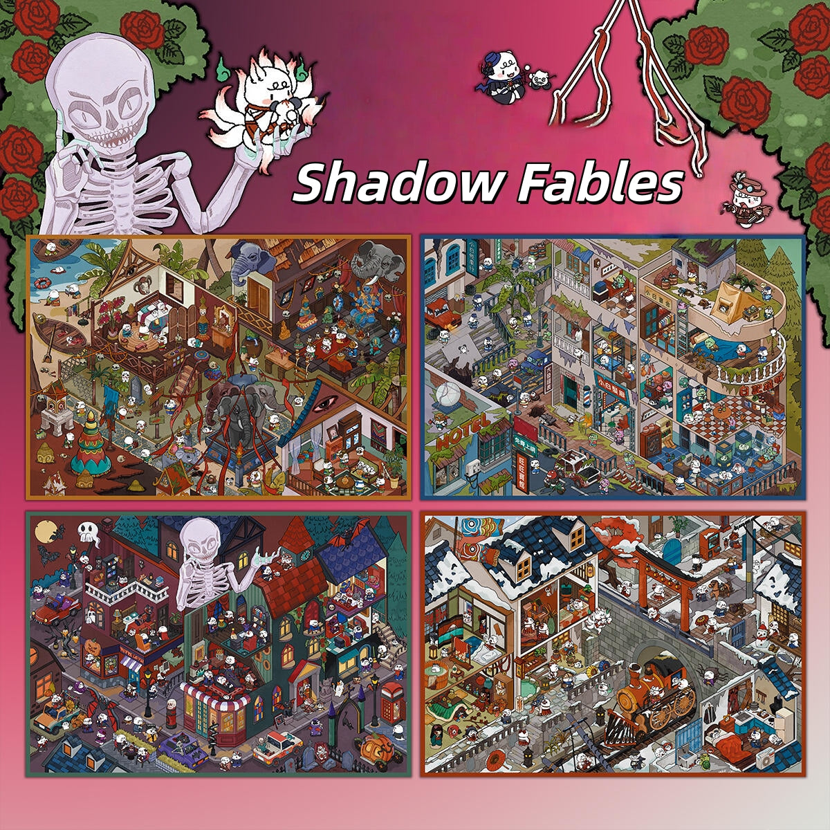 Shadow Fables 3D Sticker | 4 Cute Miniature Scenes