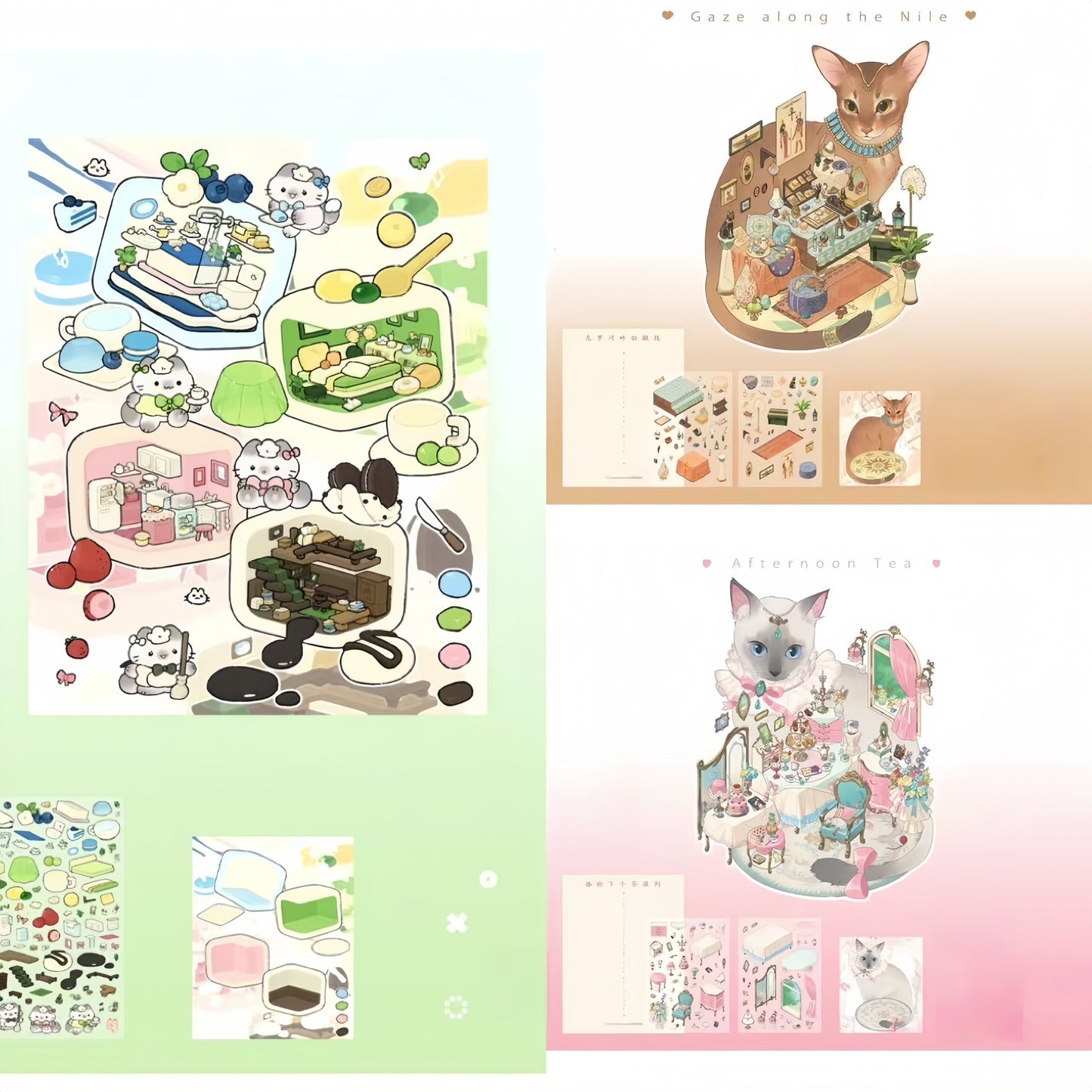 Fluff Prologue 3D Sticker | 3 Cute Miniature Scenes