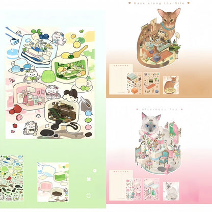 Fluff Prologue 3D Sticker | 3 Cute Miniature Scenes
