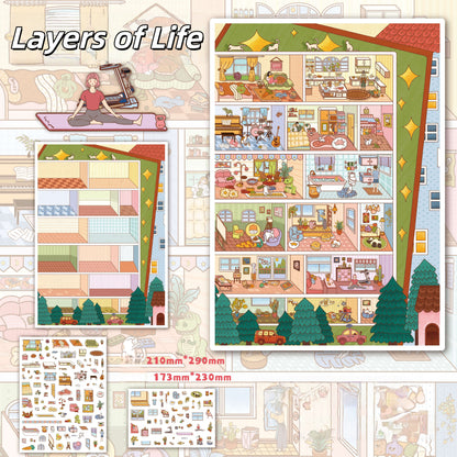 Urban Rhythms 3D Sticker | 3 Cute Miniature Scenes