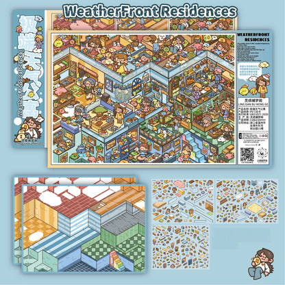 Sheltered Corners 3D Sticker | 5 Cute Miniature Scenes