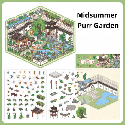 Purrfect Seasons 3D Sticker | 4 Cute Miniature Scenes