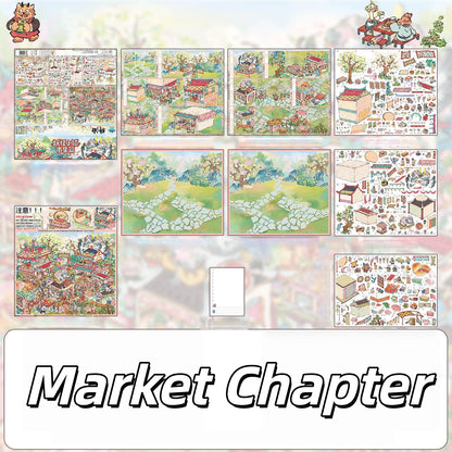 Monster Town 3D Sticker | 3 Cute Miniature Scenes
