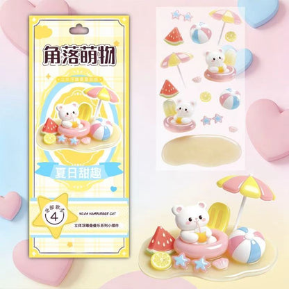Corner Cuties 3D Stackable Stickers | 12 Cute Miniature Themes