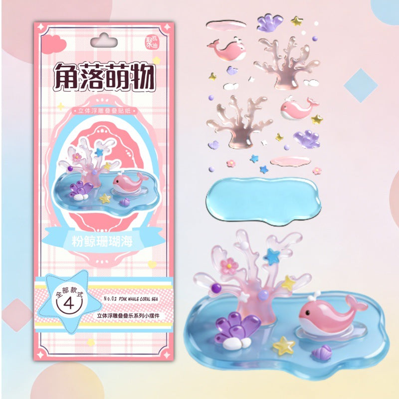 Corner Cuties 3D Stackable Stickers | 12 Cute Miniature Themes