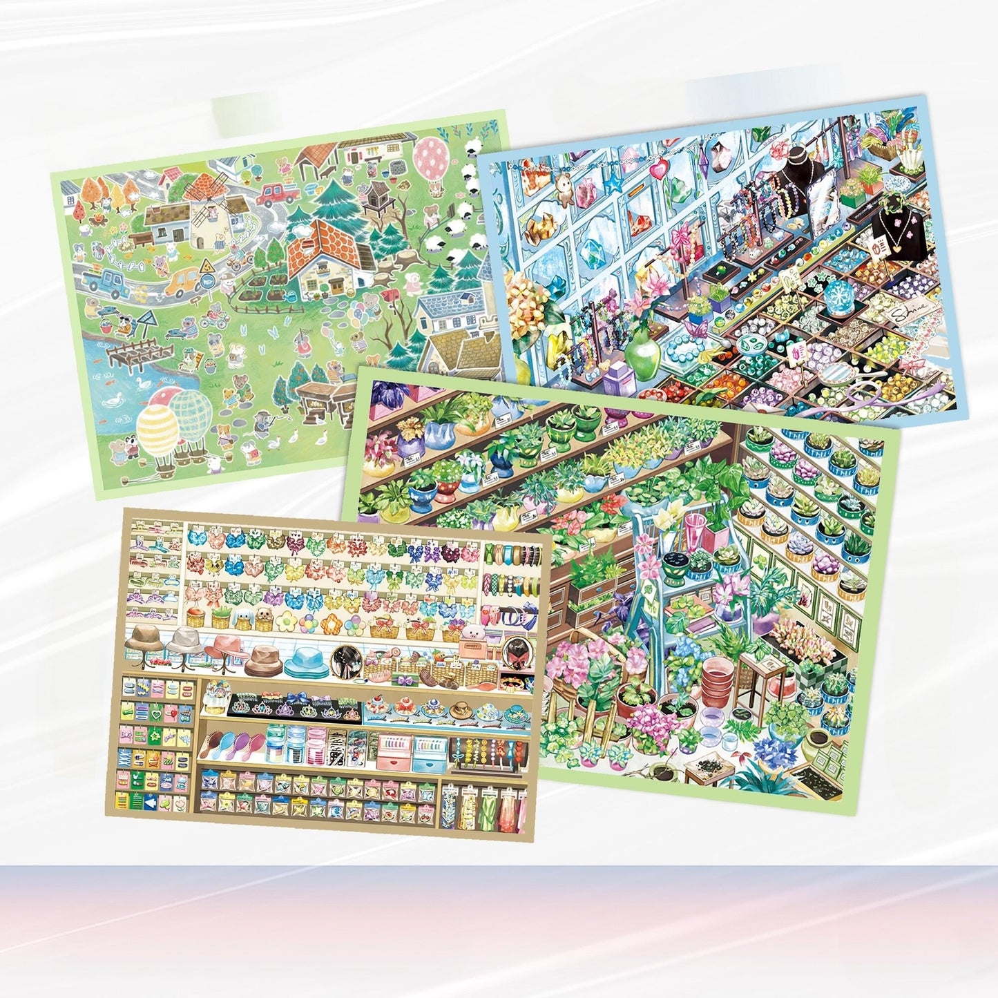Shade & Shine 3D Sticker | 4 Cute Miniature Scenes