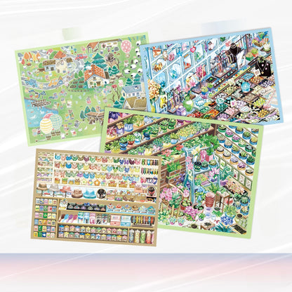 Shade & Shine 3D Sticker | 4 Cute Miniature Scenes