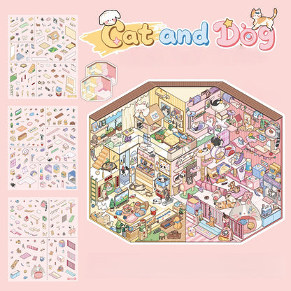 Two Lifes 3D Sticker | 2 Cute Miniature Scenes