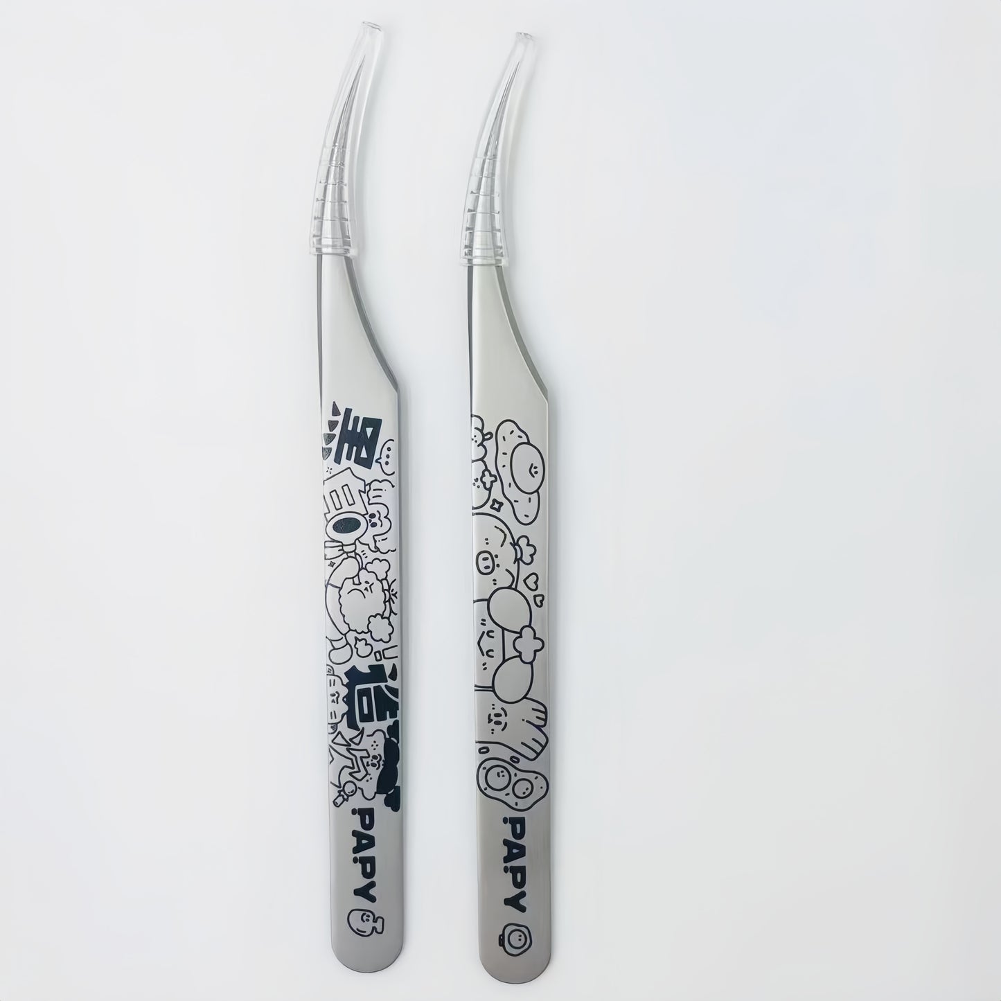 Black and White Hand-drawn Style Professional Sticker Tweezers