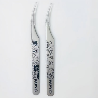 Black and White Hand-drawn Style Professional Sticker Tweezers