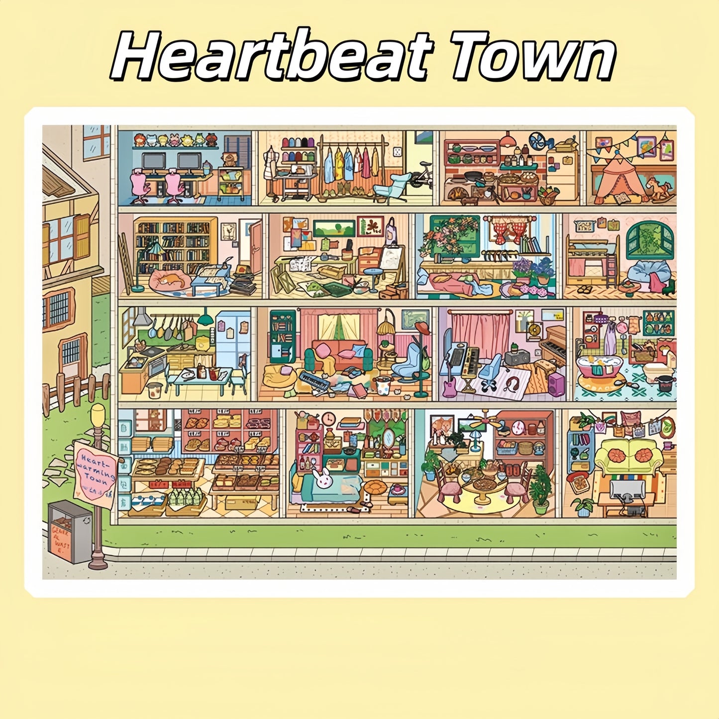 Two Towns 3D Sticker | 2 Cute Miniature Scenes