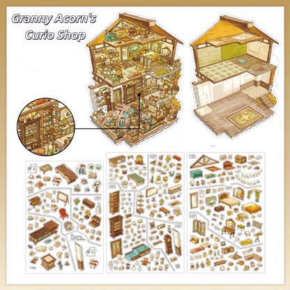 Tides & Tales 3D Sticker | 4 Cute Miniature Scenes