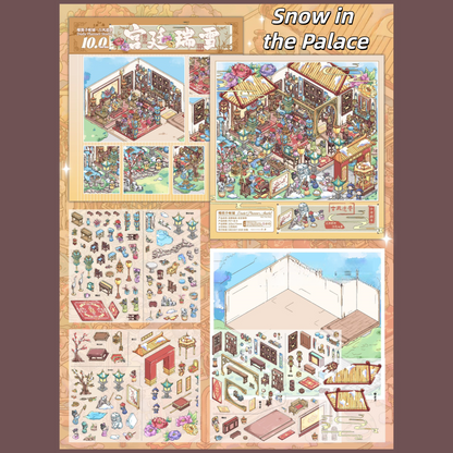 Where Snow Falls 3D Sticker | 2 Cute Miniature Scenes