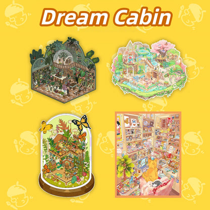 Dream Cabin 3D Sticker | 5 Cute Miniature Scenes