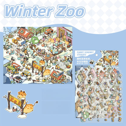 Whimsical Life 3D Sticker | 4 Cute Miniature Scenes