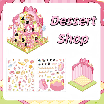 Sweet Shop 3D Sticker | 4 Cute Miniature Scenes