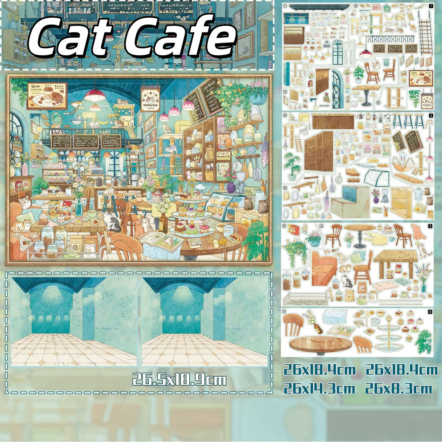 Where Spring Stays 3D Sticker | 6 Cute Miniature Scenes