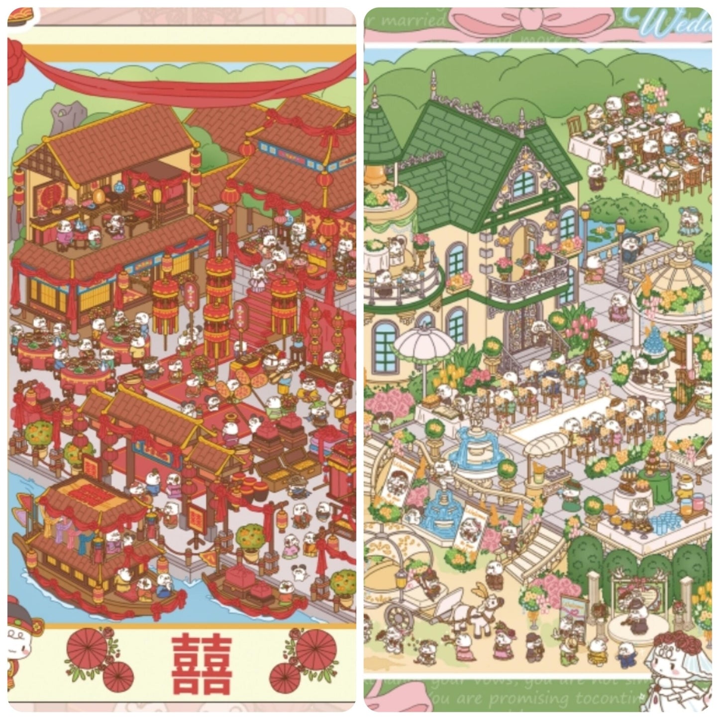 Wedding Series 3D Sticker | 2 Cute Miniature Scenes