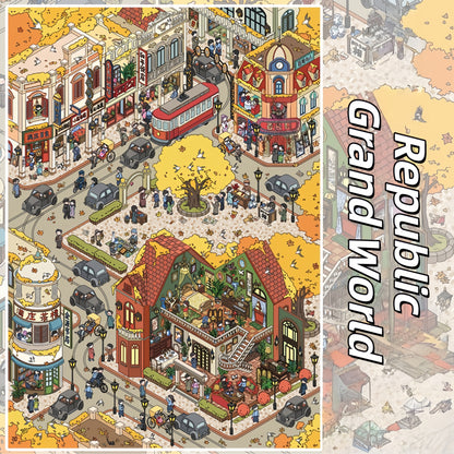 Town Corners 3D Sticker | 6 Cute Miniature Scenes