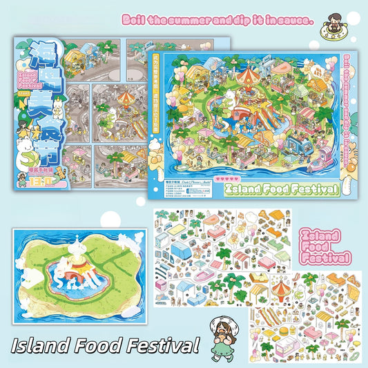 Summer Enchantment 3D Sticker | 4 Cute Miniature Scenes