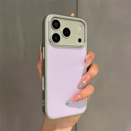 Macaron Solid Color Metal Phone Case