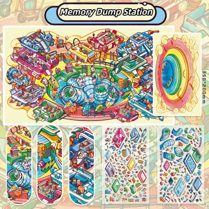 Fantasy Simulation 3D Sticker | 4 Cute Miniature Scenes