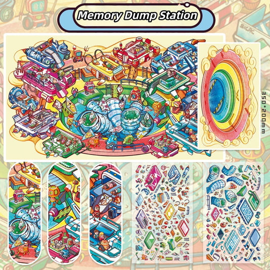 Fantasy Simulation 3D Sticker | 4 Cute Miniature Scenes