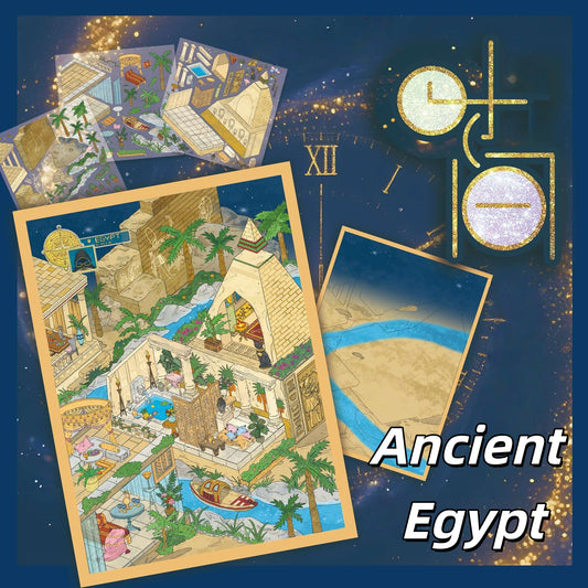 Time Traveler 3D Sticker | 4 Cute Miniature Scenes