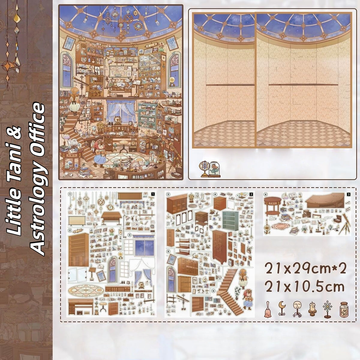 Leisure Daily 3D Sticker | 6 Cute Miniature Scenes