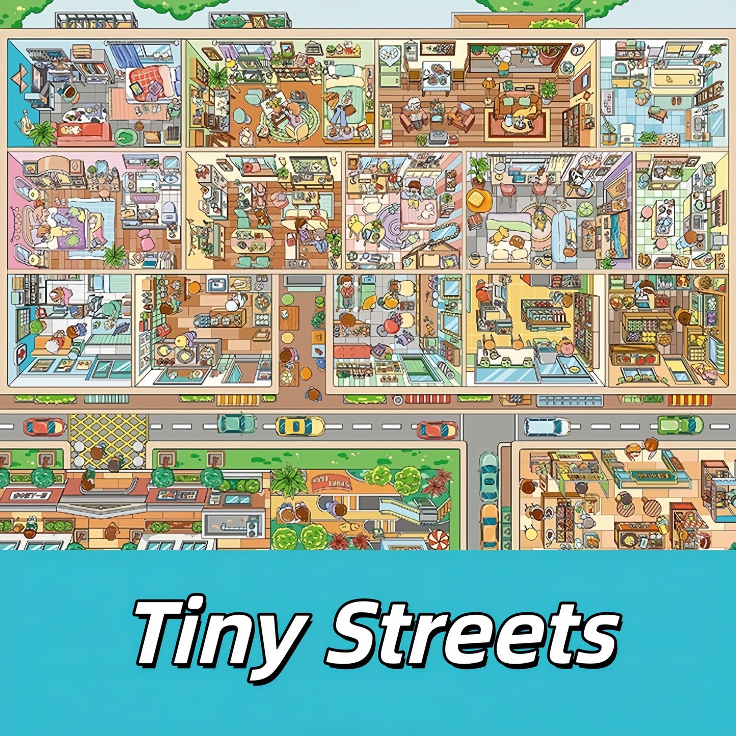 City Streets 3D Sticker | 7 Cute Miniature Scenes