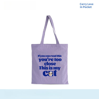 Custom Pet Photo Canvas Tote Bag