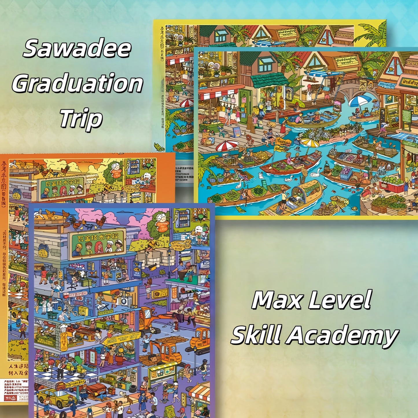 Life Experience Guide 3D Sticker | 2 Cute Miniature Scenes